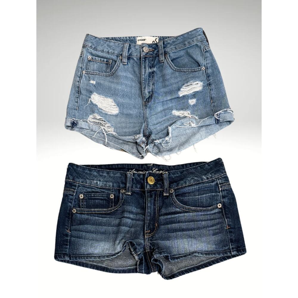 2 pair Jean Shorts Bundle Abercrombie and Fitch and Garage Size 5-6  QUICK SHIP